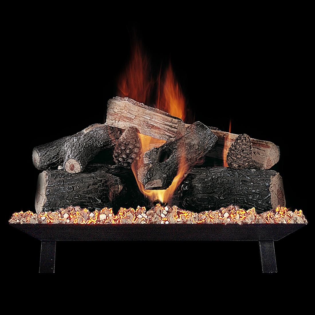 Rasmussen 20-Inch Evening LoneStar Gas Log Set With Vented Propane Custom Pan Burner - Variable Flame Remote thumbnail