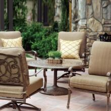 Darlee Florence 5 Piece Cast Aluminum Patio Conversation Seating Set - Antique Bronze image