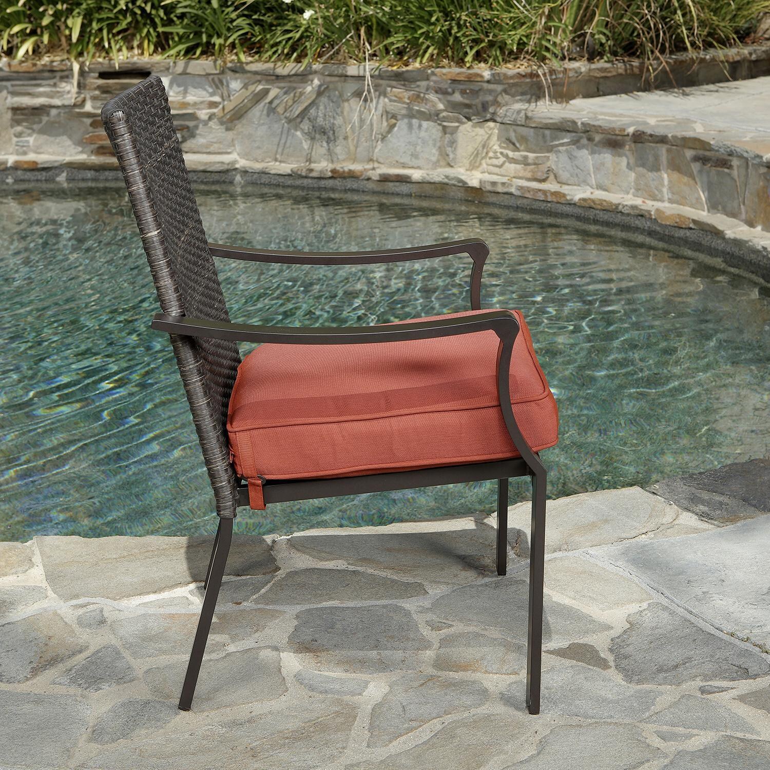 Lakeview Outdoor Designs Brusly 7 Piece Wicker & Aluminum Patio Dining Set - Patio Dining Chair Side thumbnail