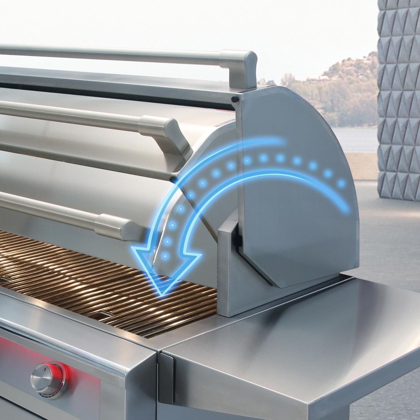 Alfresco Grills AIPG-42-LP AIPG 42-in 3 Burner Built-In Propane Grill - Hood Assist - Detail