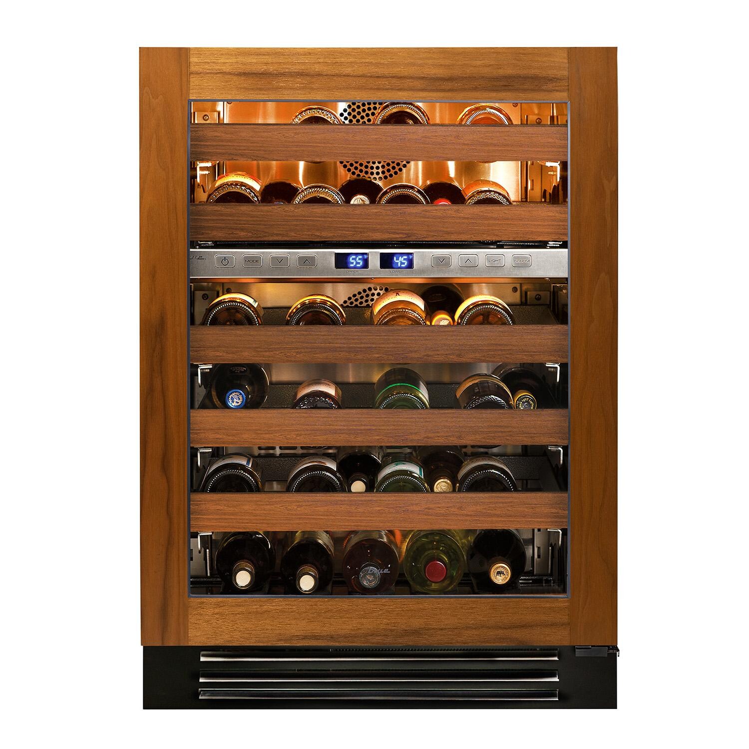 True 24 Inch 45 Bottle Right Hinge Glass Door Outdoor Dual Zone Outdoor Wine Cabinet - Overlay Ready - TWC-24DZ-R-OG-C