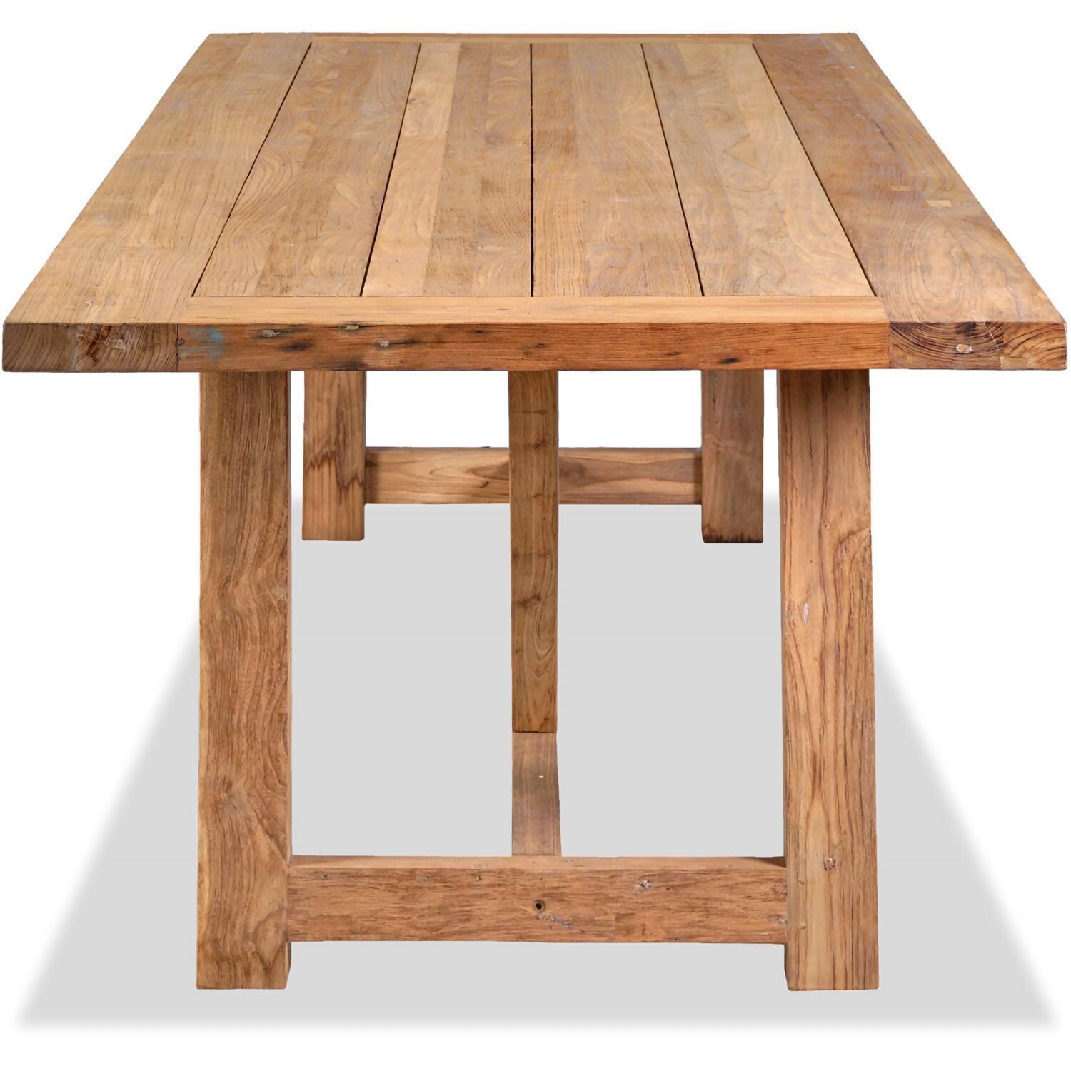 Wood Grove 10 Seat Reclaimed Teak Outdoor Dining Table By Lakeview - Side View - White Background thumbnail