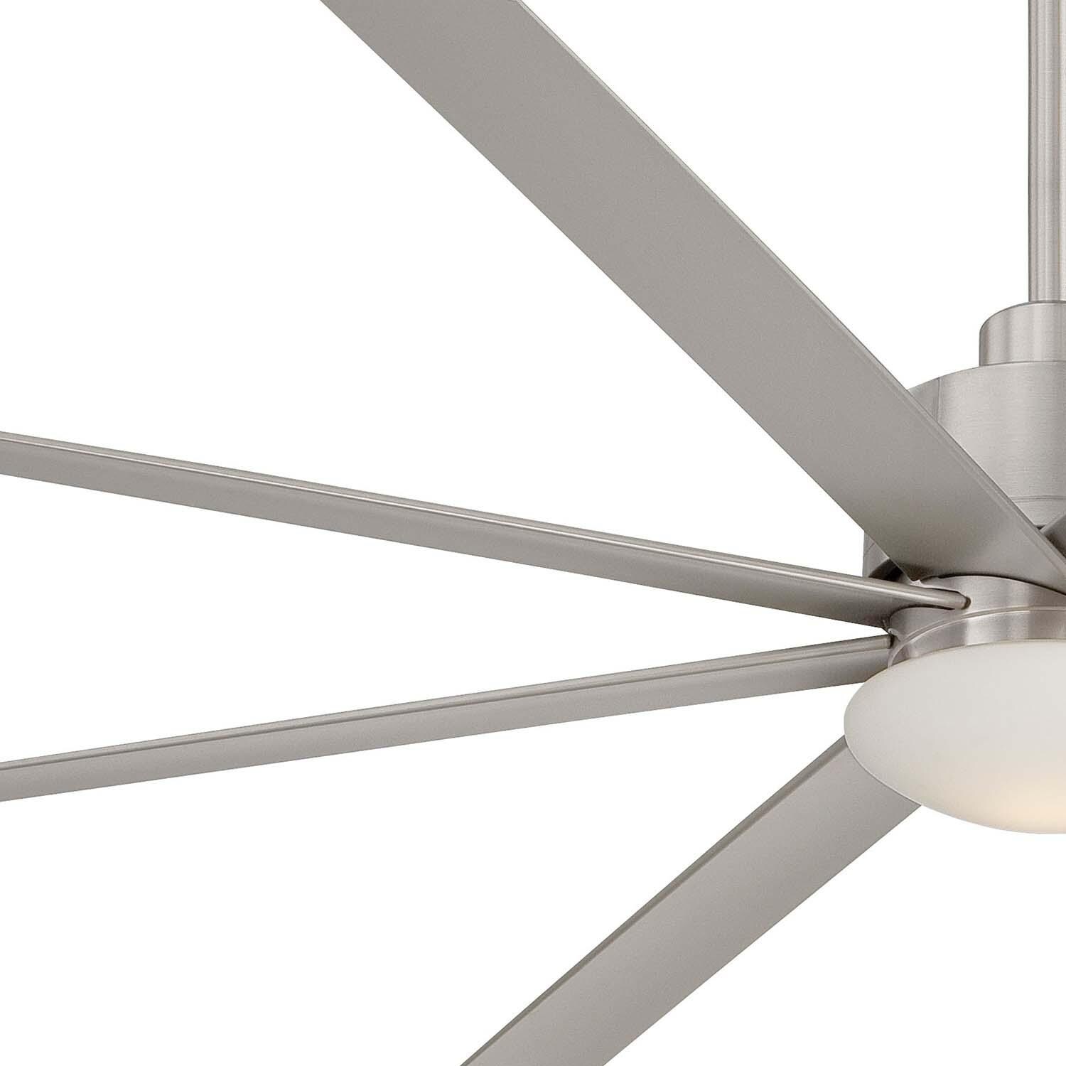 Minka-Aire F888L-BNW Slipstream 65-Inch 8-Blade LED Ceiling Fan in Brushed Nickel Wet Finish w/ Silver Blades & Etched Opal Glass - Left Side thumbnail