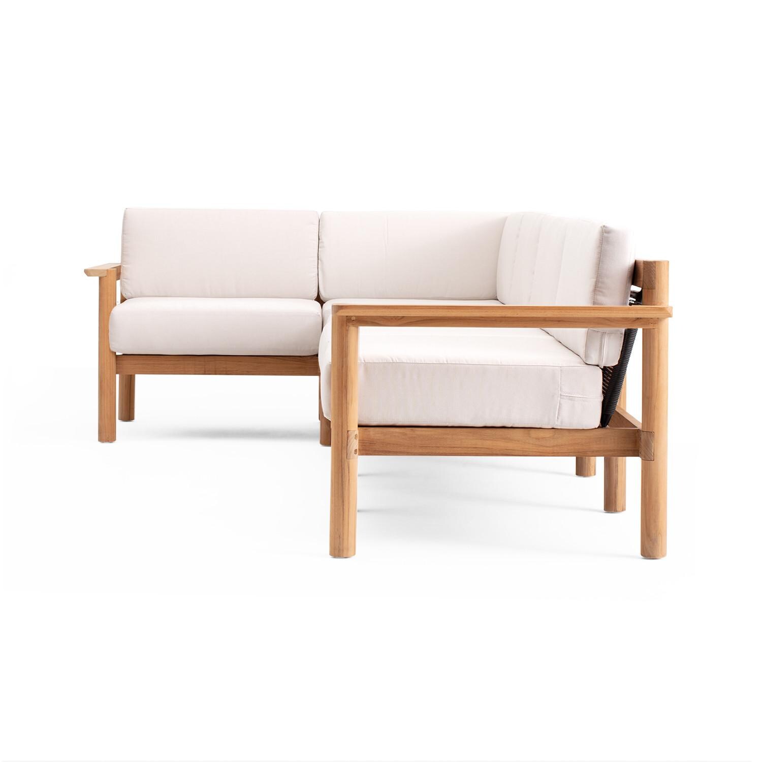 Neighbor HVN-SECT4-CA-2 4 Piece Sectional W/ Teak Arms - Long Side View thumbnail