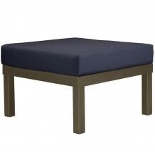 Ashbee Aluminum Patio Ottoman By Telescope Casual - Textured Beachwood/Indigo