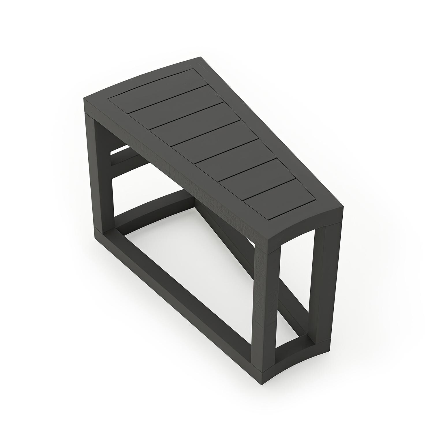 Misty Cove 32 Inch Slate Wedge End Table by Lakeview - Right Side Angle - White Background thumbnail