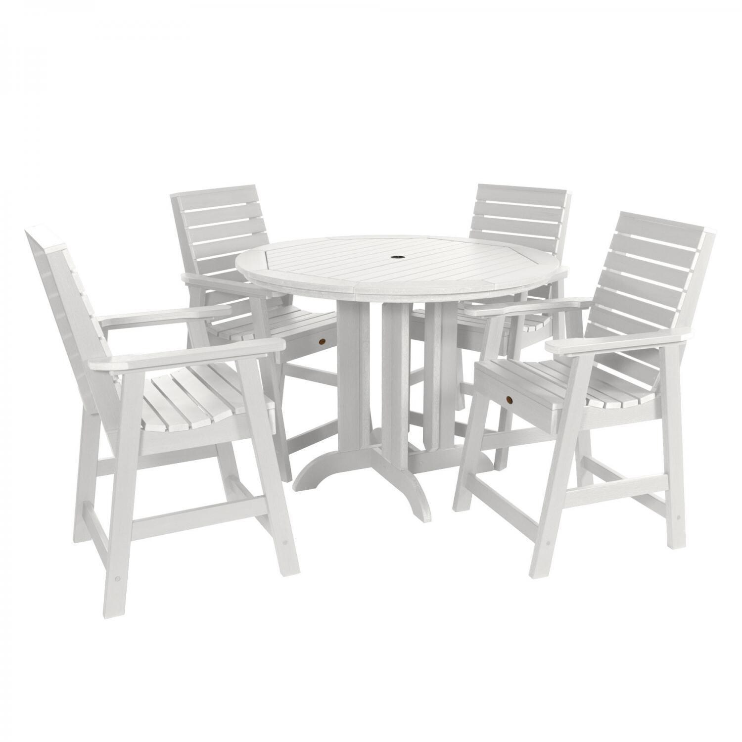 Lakeview Elm Pointe 5 Piece Round Counter Height Dining Set - White - Dining Set - White Background thumbnail