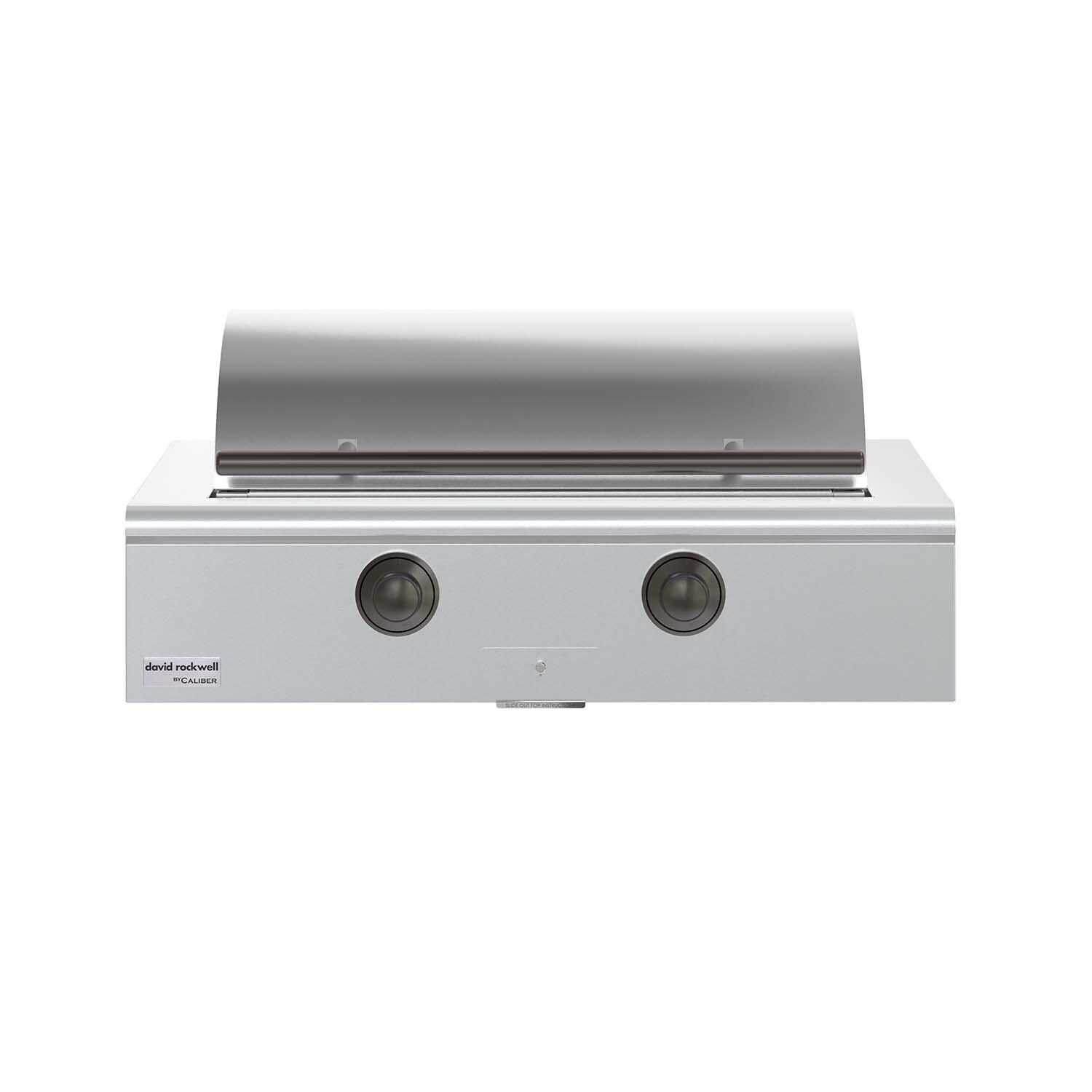 Caliber CRG-42BL00-A-H05 42-in Propane Built-In Rockwell Grill - Pewter Hardware - Lid Closed - White Background thumbnail