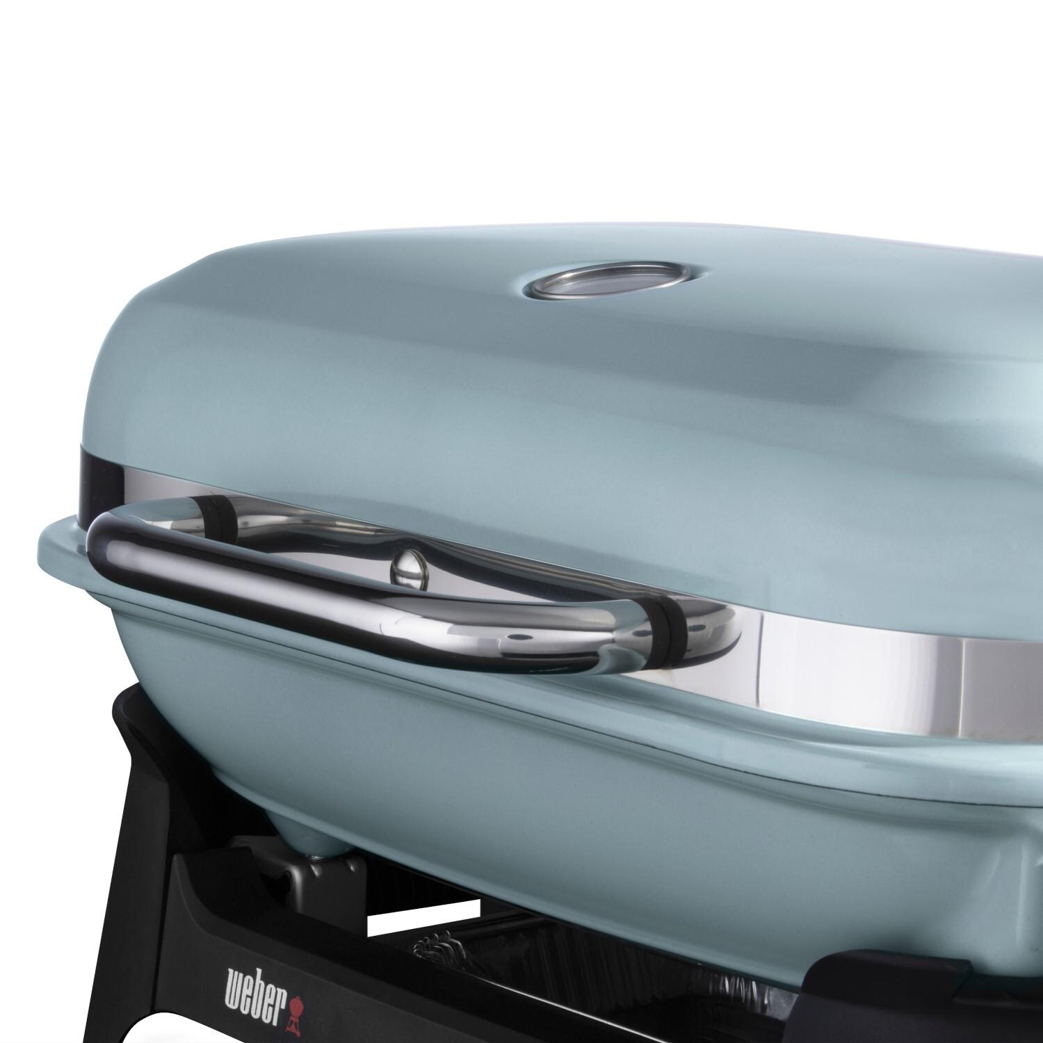 Weber 91400901 Ice Blue Lumin Compact Portable 1560 Watt Electric Grill - Front Handle