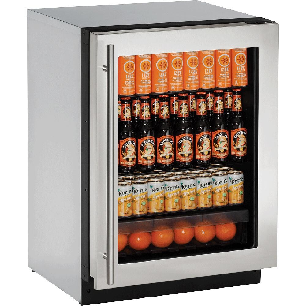 U-Line 24-Inch 4.9 Cu. Ft. Built-In / Freestanding Compact Refrigerator - Stainless Steel - U-2224RGLS-00B thumbnail