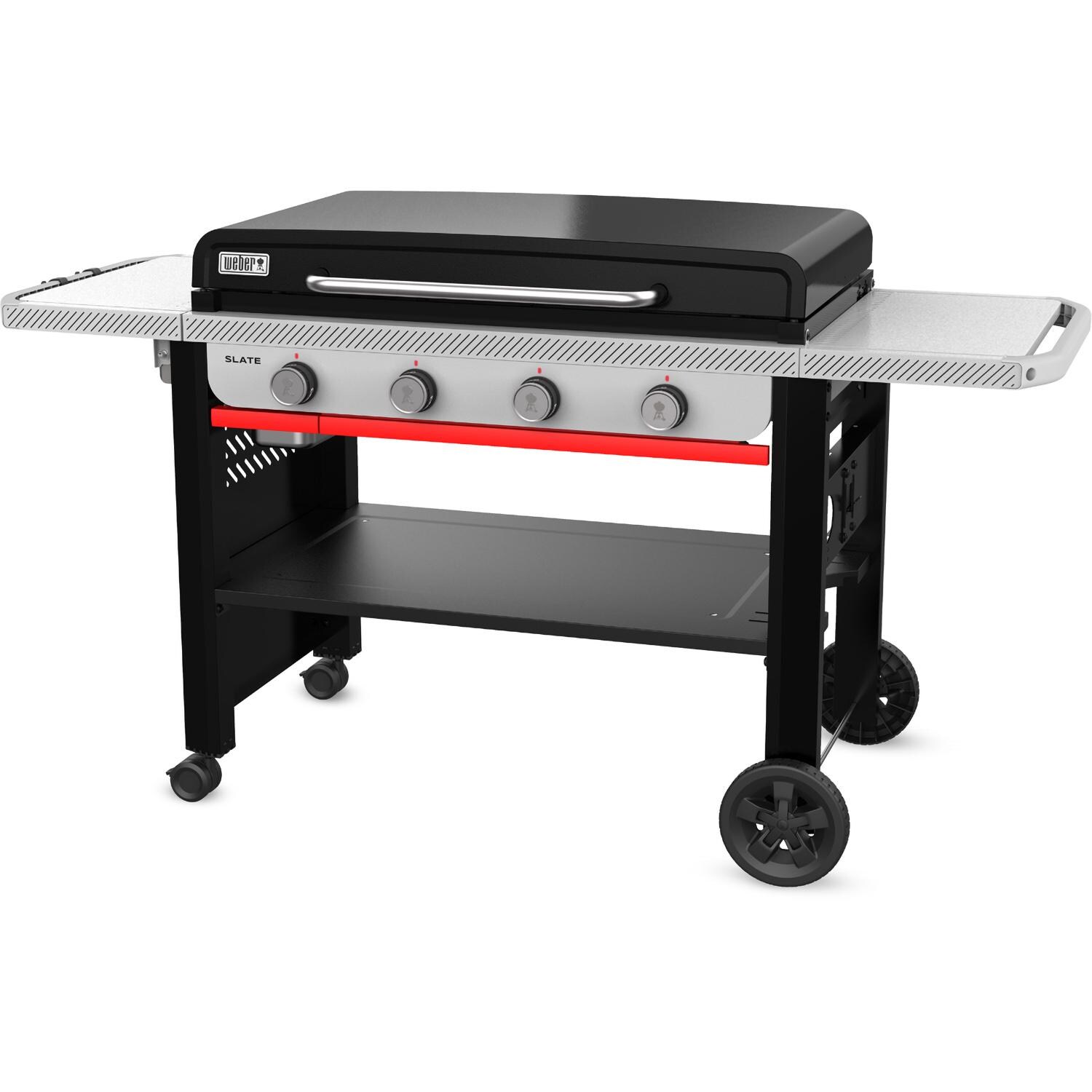 Weber Slate 36-in Rust-Resistant Propane Griddle - Black - 1502036 - Angled Right Closed - White Background thumbnail