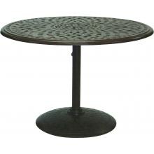 Darlee Series 60 42 Inch Cast Aluminum Pedestal Patio Chat Table - Mocha