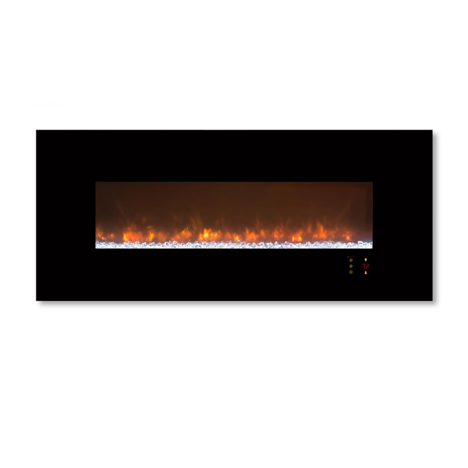 Modern Flames AL60CLX2-G 60-Inch Ambiance CLX2 Electric Fireplace With Black Glass Front - Orange Flames With Glass Media thumbnail