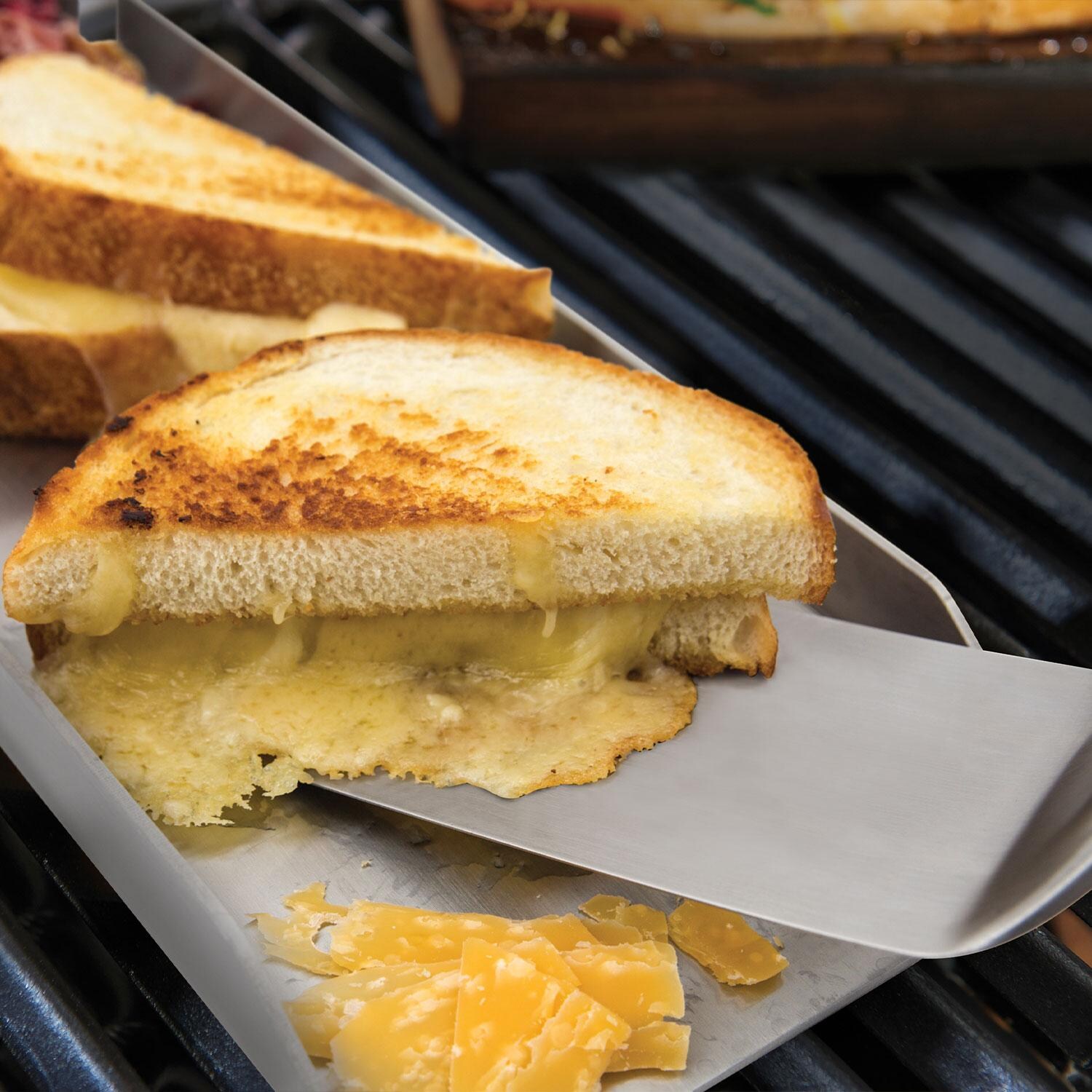 Broil King 64003 4pc Baron Tool Set - Using Spatula For Grilled Cheese - Lifestyle thumbnail