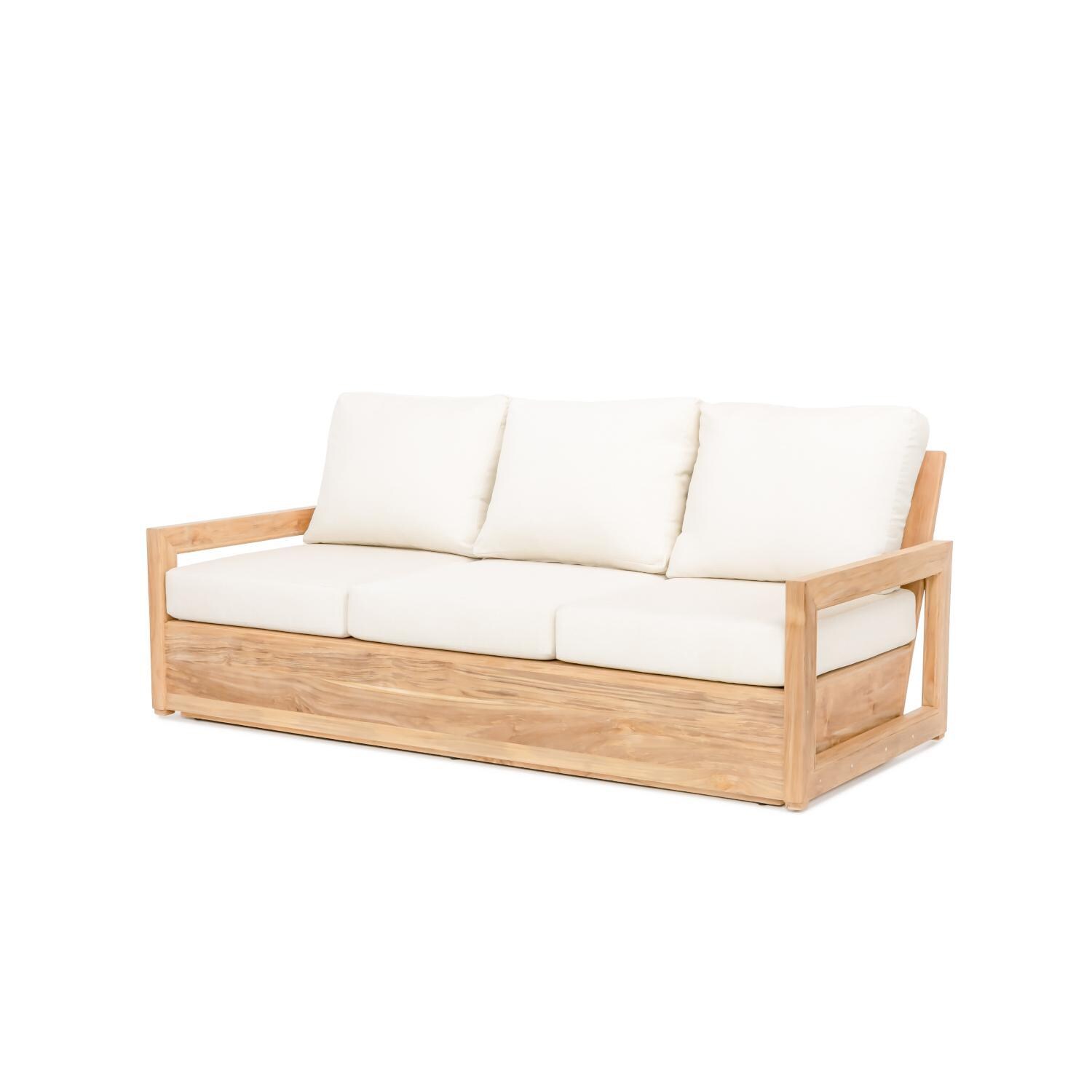 Teak + Table Relax 4 Piece Teak Lounge Set in Sand - Sofa - White Background thumbnail