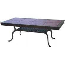 Darlee Series 77 52 X 28 Inch Cast Aluminum Patio Coffee Table With Granite Top - Antique Bronze / Ruby Granite Tile image