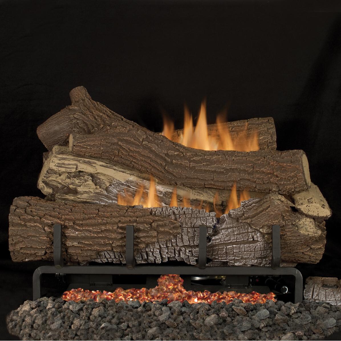 Superior Fireplaces 24-Inch Southern Comfort Gas Logs With Vent-Free Natural Gas Magniflame Burner - Variable Flame Remote
