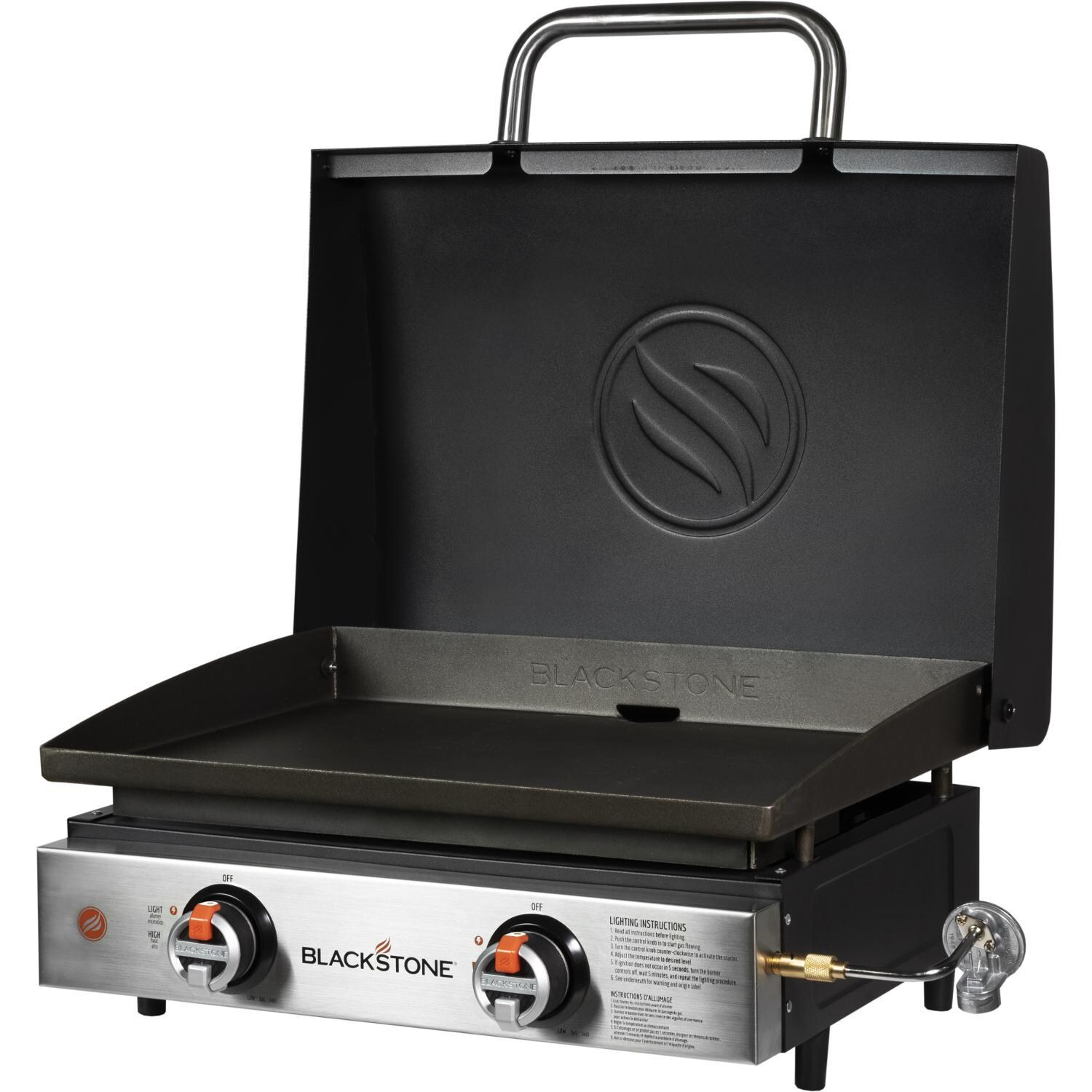 Blackstone - 1813 - Original 22-Inch Tabletop Griddle w/ Hood - Hood Open thumbnail
