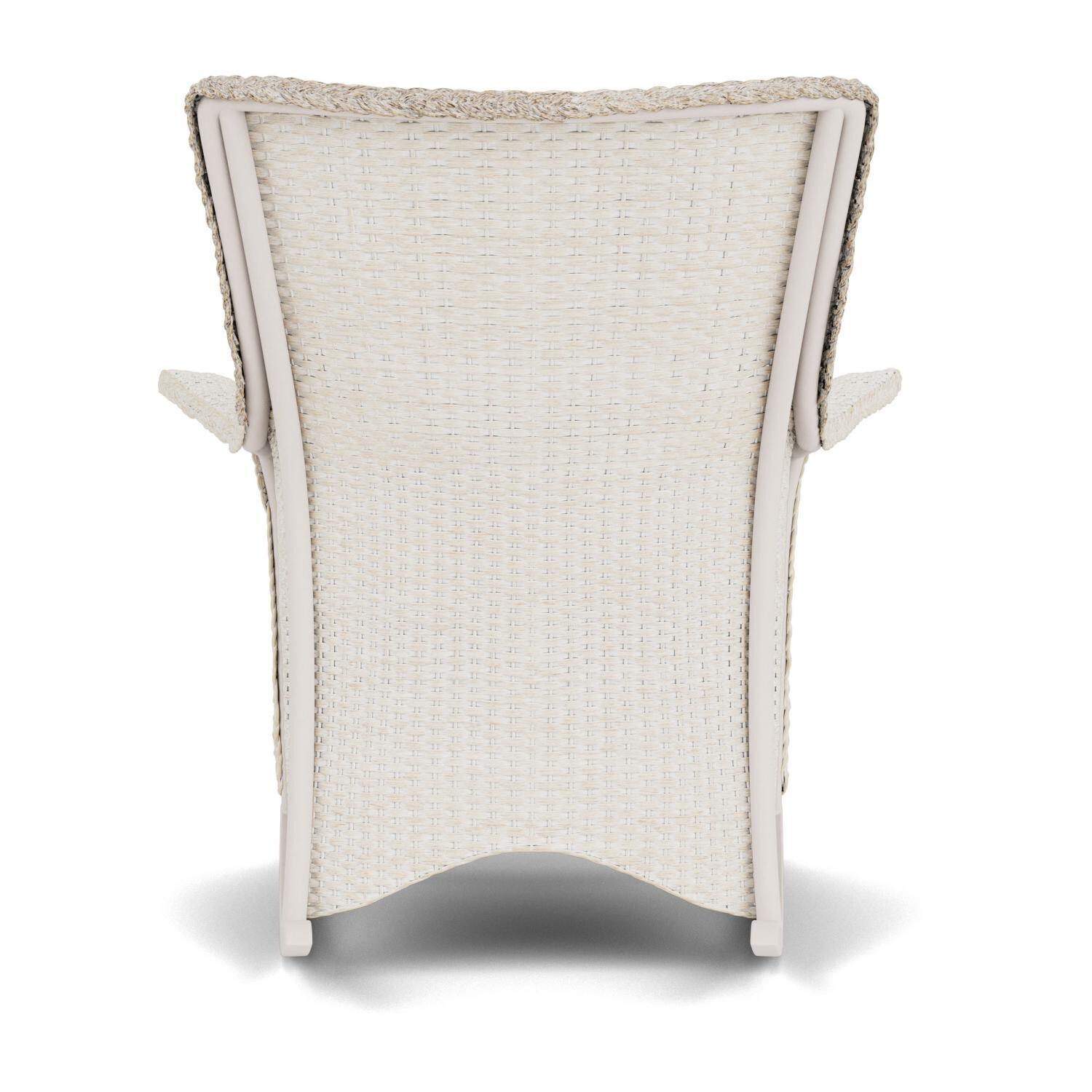 Lloyd Flanders Mandalay Porch Rocker in Antique White Finish with Demo Skyway Fabric - Back thumbnail