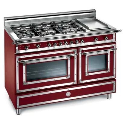 Bertazzoni Ranges 48 Inch Natural Gas 4.0 Cu. Ft. Burgundy Range ...