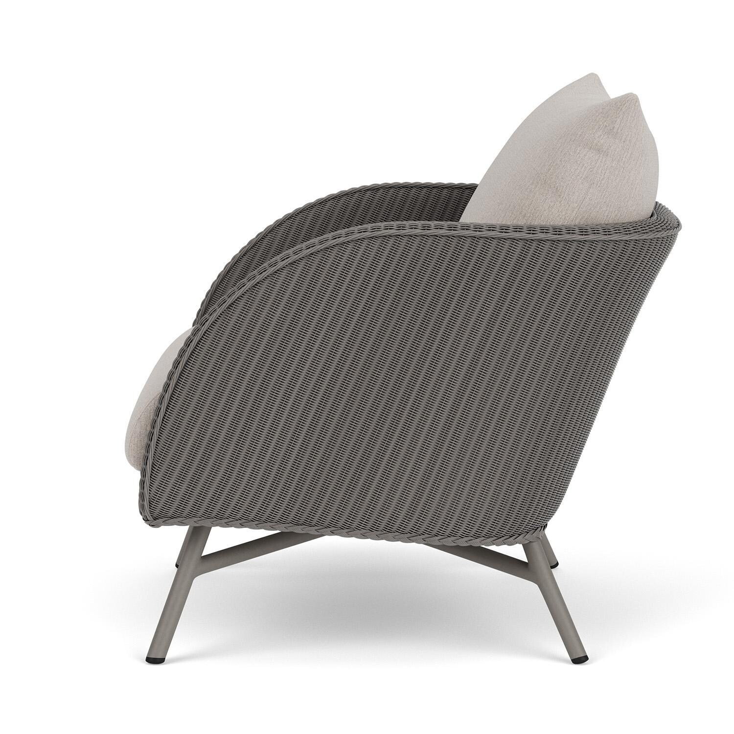 Lloyd Flanders Essence Lounge Chair W/Remy Cloud Fabric - Pewter Finish - Side thumbnail