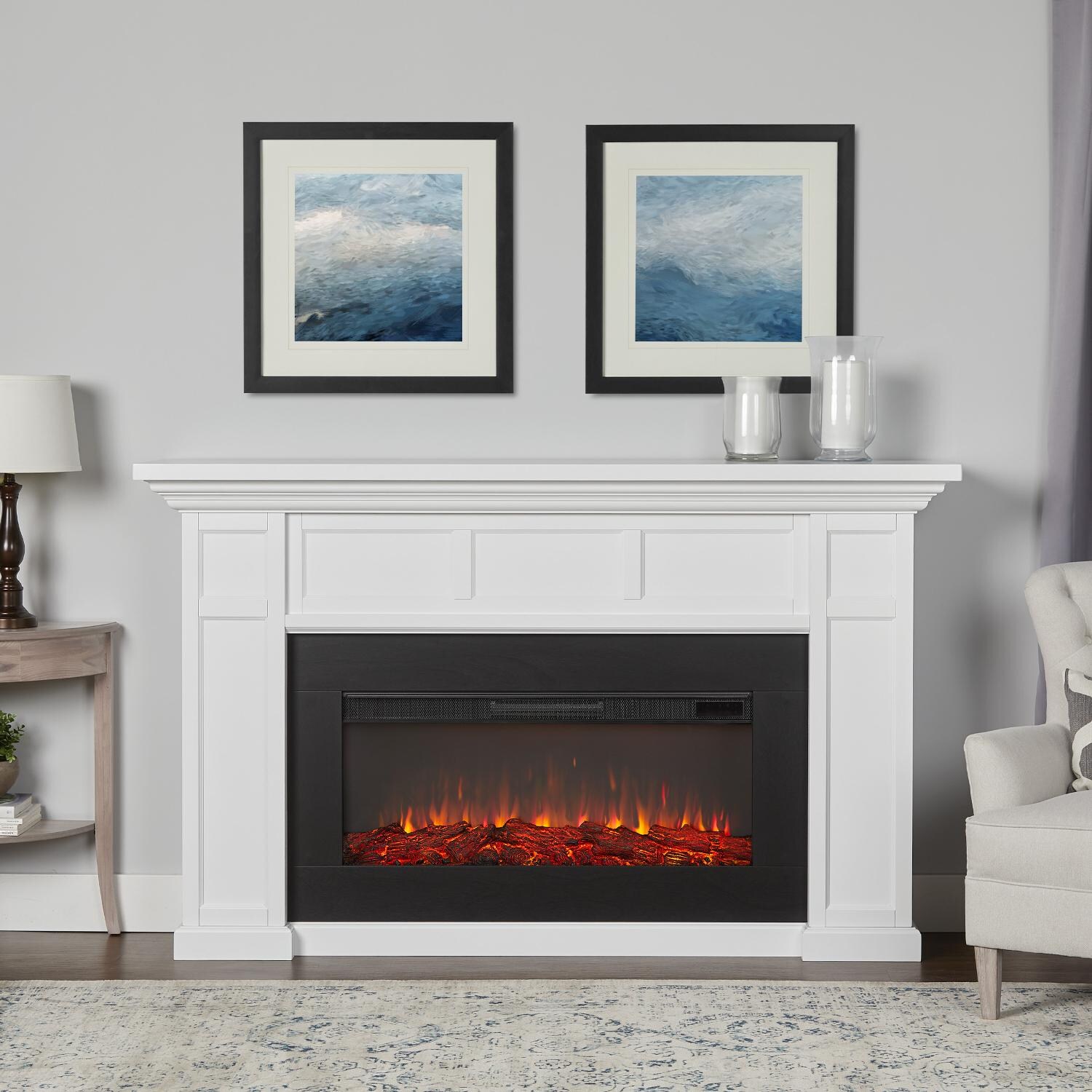 Real Flame 4130e W Alcott 74 Inch Electric Fireplace With Mantel