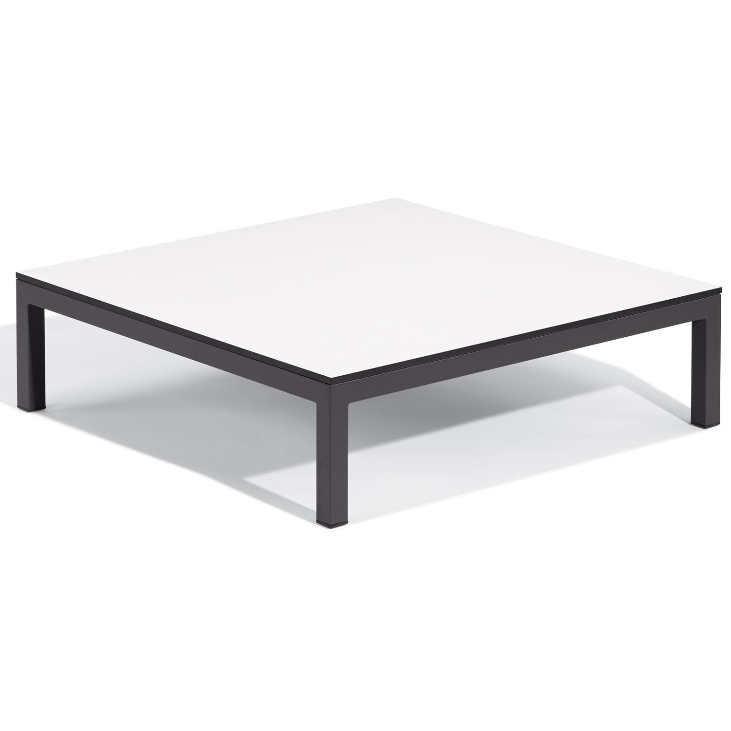Koral 37 Inch Square Aluminum Coffee Table in Carbon by Oxford Garden