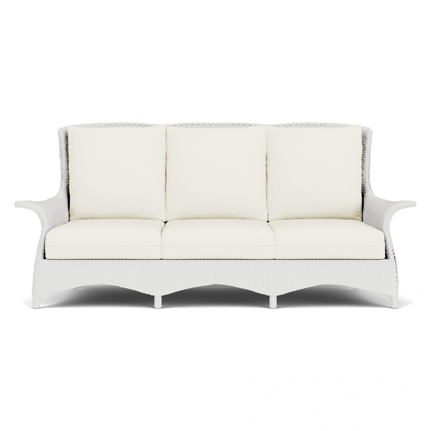 Lloyd Flanders Mandalay Sofa in Matte White Finish with Sailcloth Salt fabric thumbnail