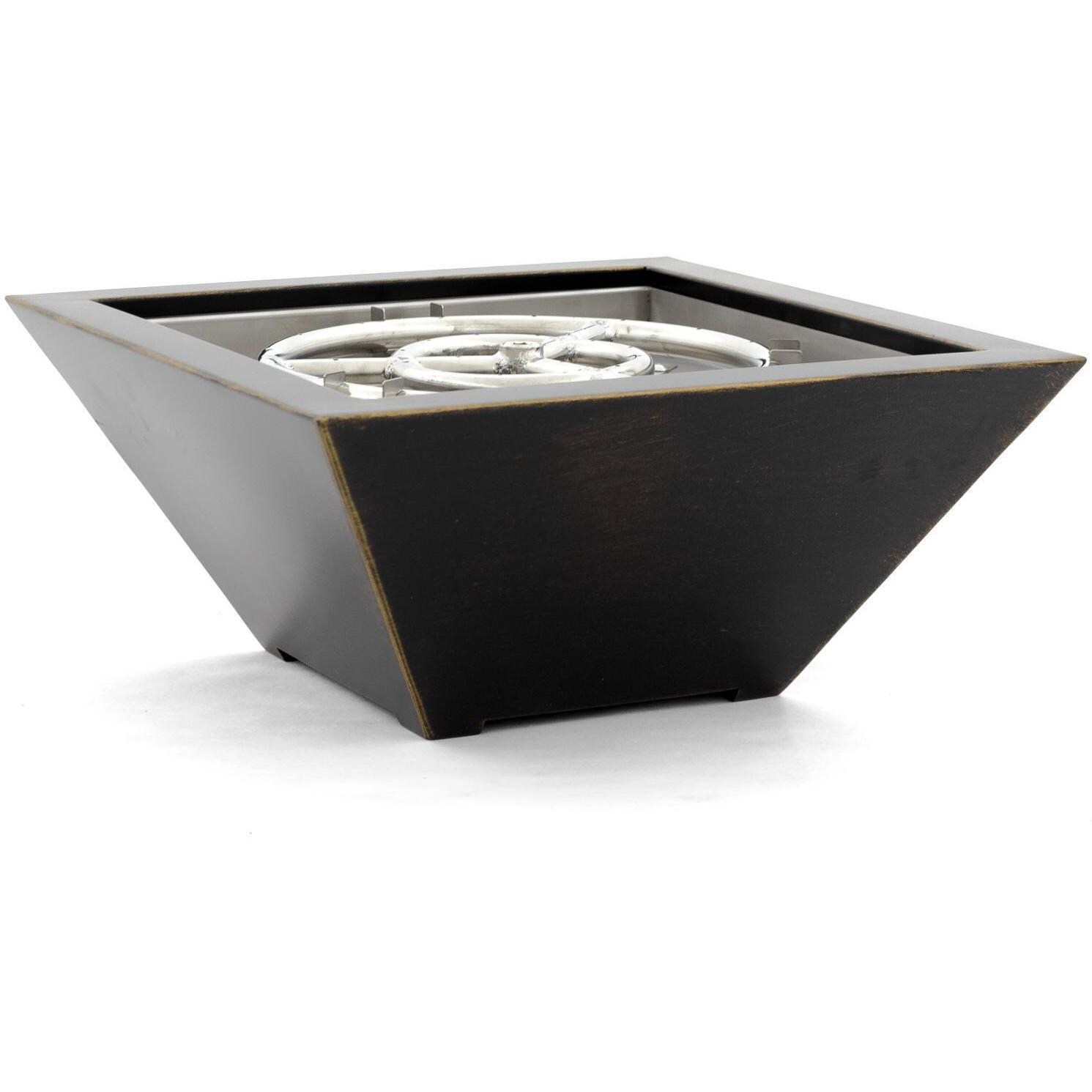 BBQGuys Signature Series Westfalen 18-Inch Square High-Rise Propane Fire Bowl - Oil Rubbed Bronze thumbnail