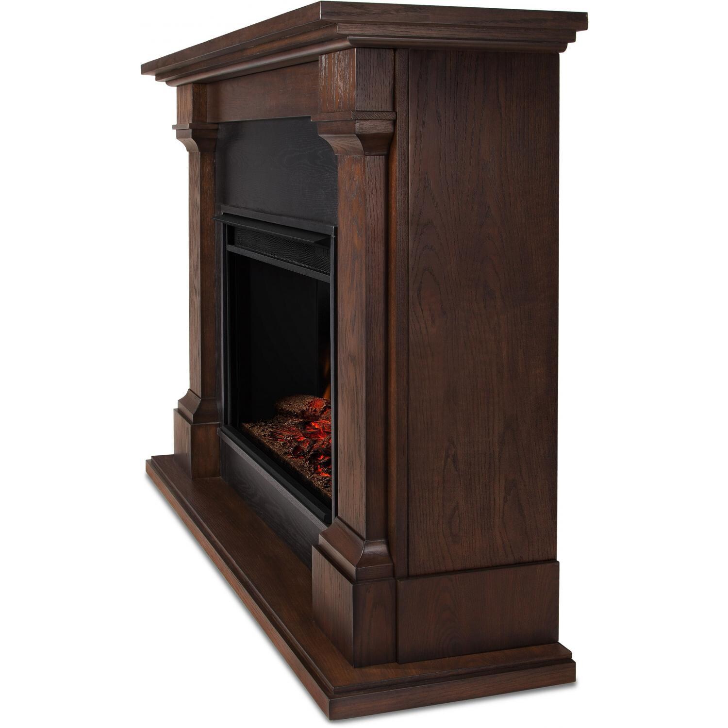 Real Flame 8011E-CO Callaway 63-Inch Grand Electric Fireplace - Chestnut Oak - Side View thumbnail