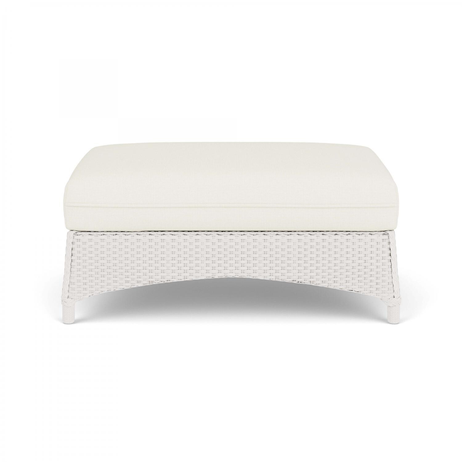 Mandalay Lloyd Loom Large Ottoman in White/Sailcloth Salt by Lloyd Flanders