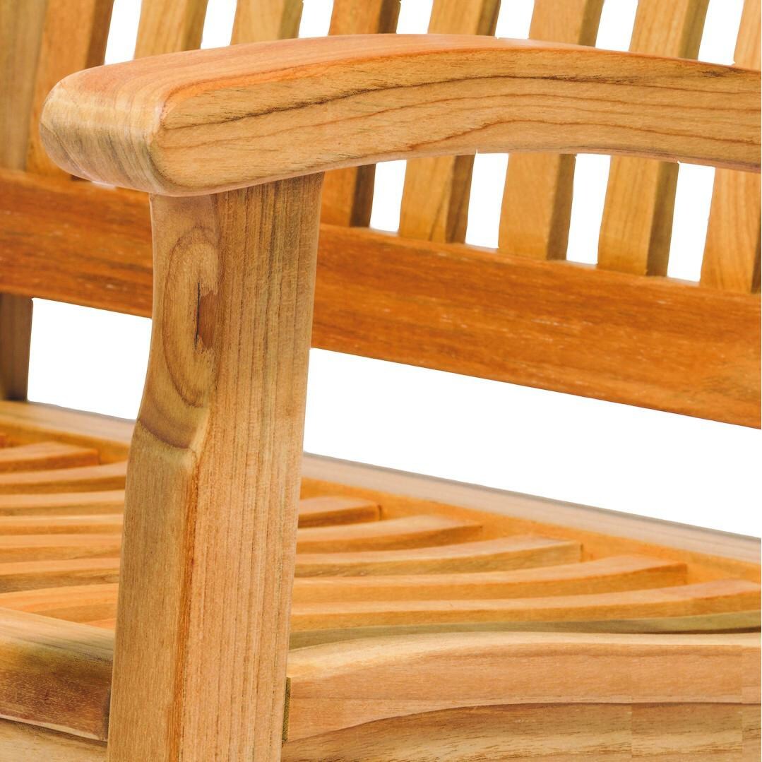 Royal Teak Collection Teak Rocking Chair With Contoured Seat - Arm Detail thumbnail