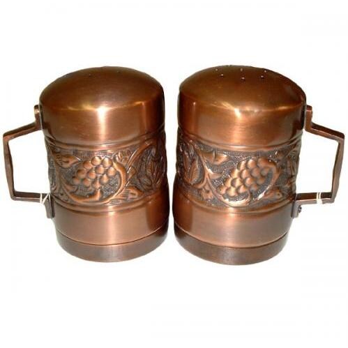 Old Dutch Antique Copper Salt And Pepper Shakers