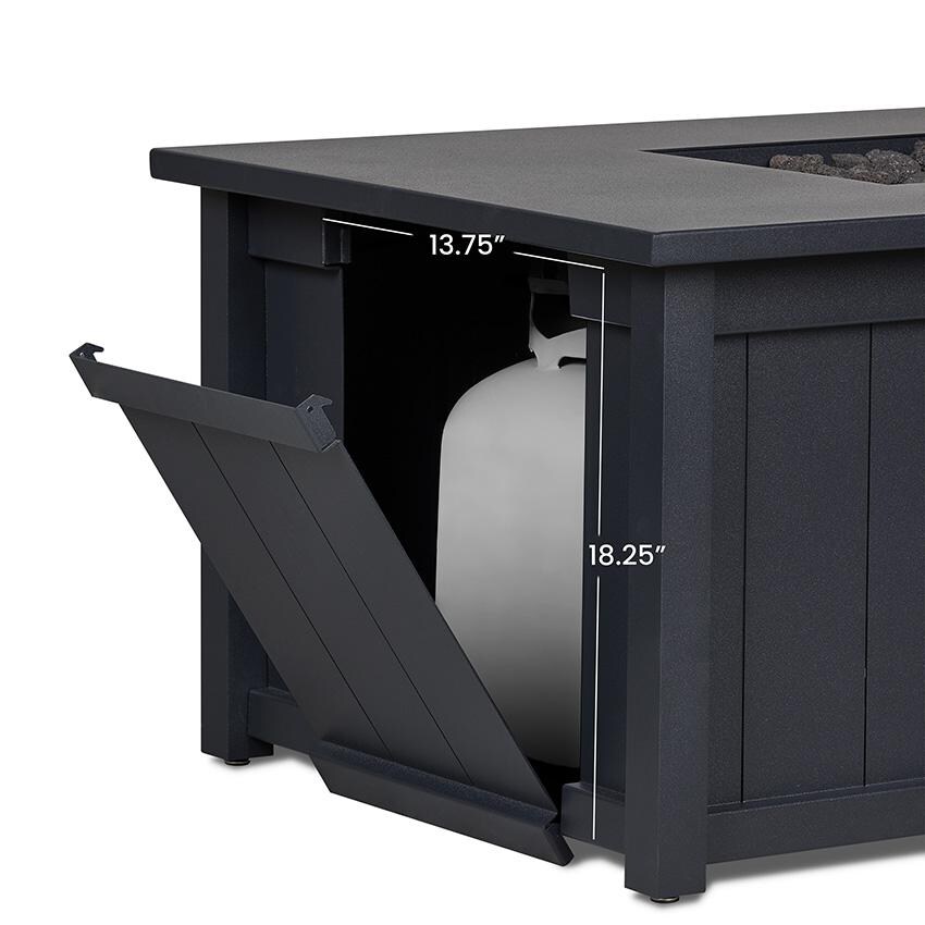 Lakeview Landon Bay SC-13042LP-CHRC 70-Inch Rectangle Metal Propane Fire Pit Table With Hidden Tank - Hidden Tank Storage thumbnail