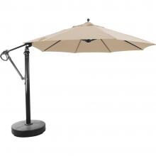 Galtech 11 Ft. Octagonal Aluminum Patio Cantilever Umbrella W/ Easy Lift And Easy Tilt Wheel - Black Frame W/ Antique Beige Sunbrella image