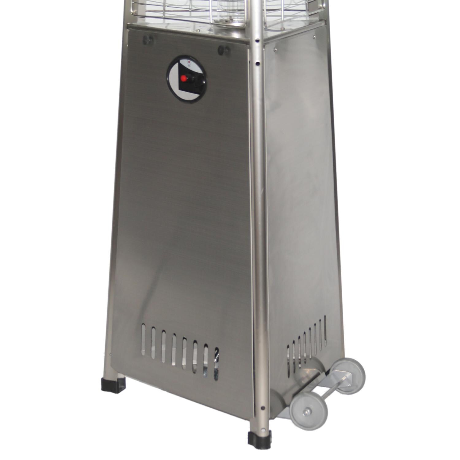 RADtec PYR-SSP 93-Inch Pyramid Flame 41,000 BTU Propane Patio Heater - Stainless Steel - Bottom View thumbnail