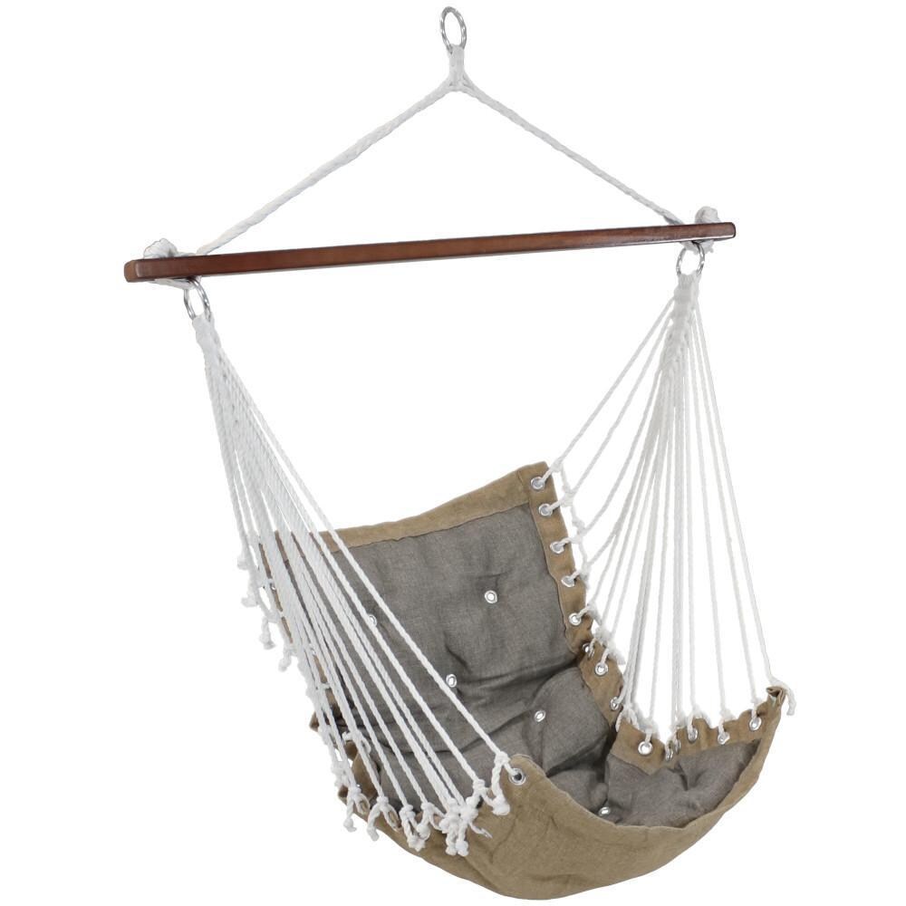 Ultimate Patio Tufted Victorian Hanging Hammock Swing - Gray