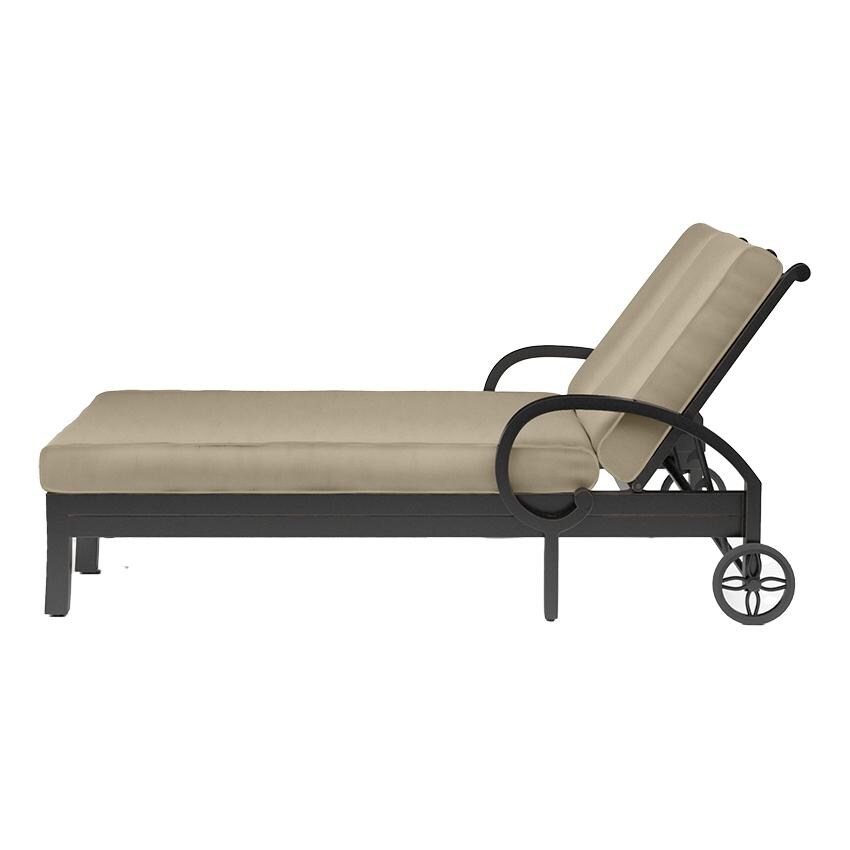 Monterey Double Chaise Lounge in Copper/Linen Stone w/ Selt Welt by Sunset West - Side View - White Background thumbnail
