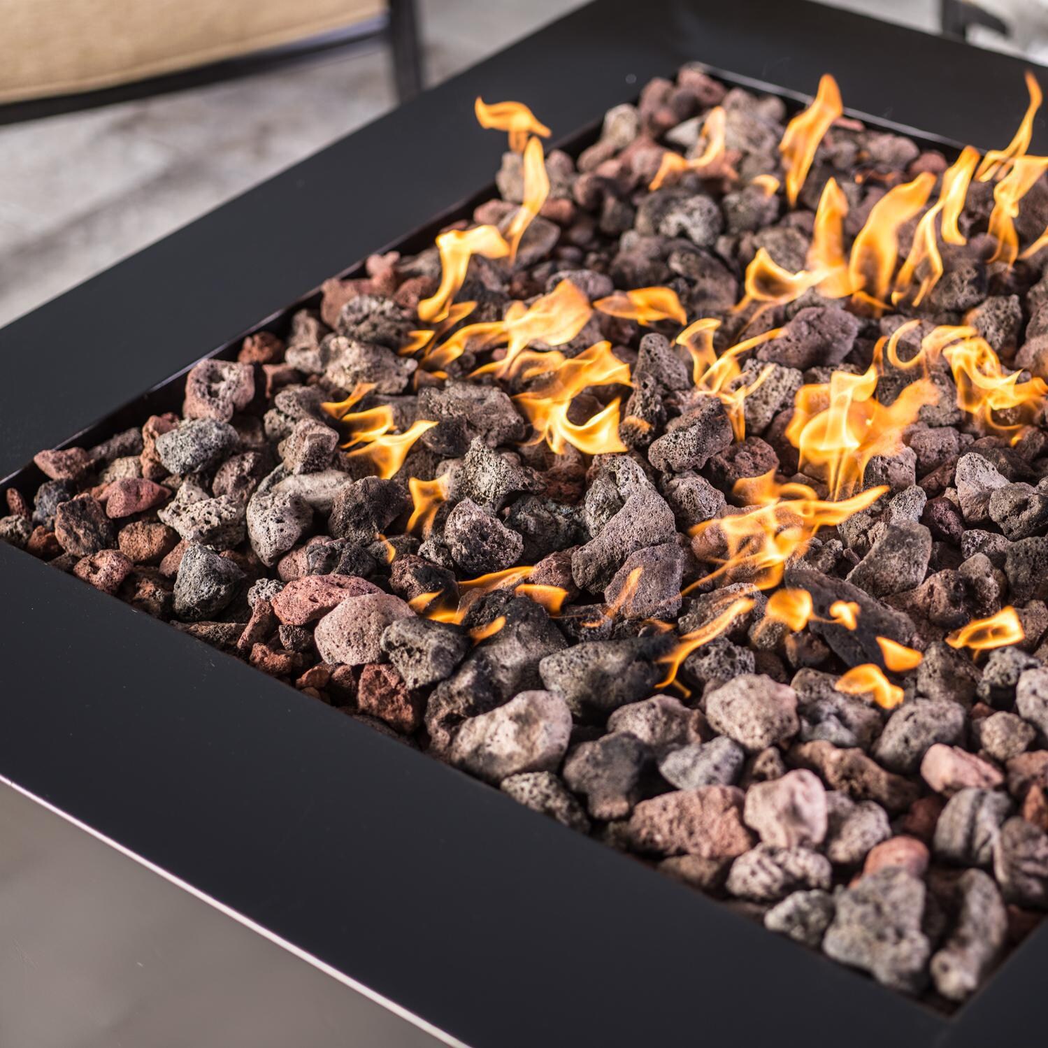 Lakeview Outdoor Designs 42-Inch Square Propane Fire Pit - Oil Rubbed Bronze - Lifestyle thumbnail