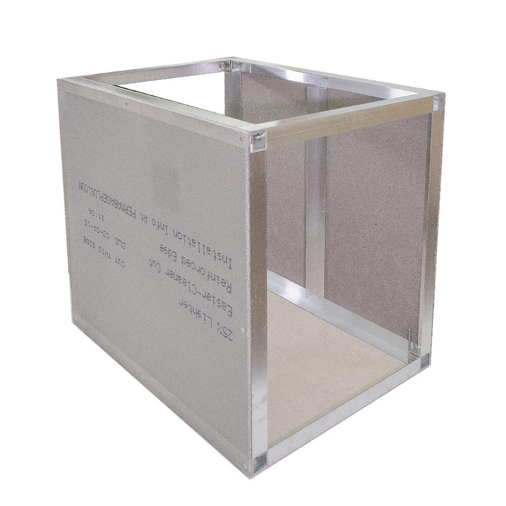 Storage Cabinet 42W X 35H Adjustable Easy Outdoor Kitchen Frame Kit With Cement Board By Grillnetics - Right-Side Angled View thumbnail