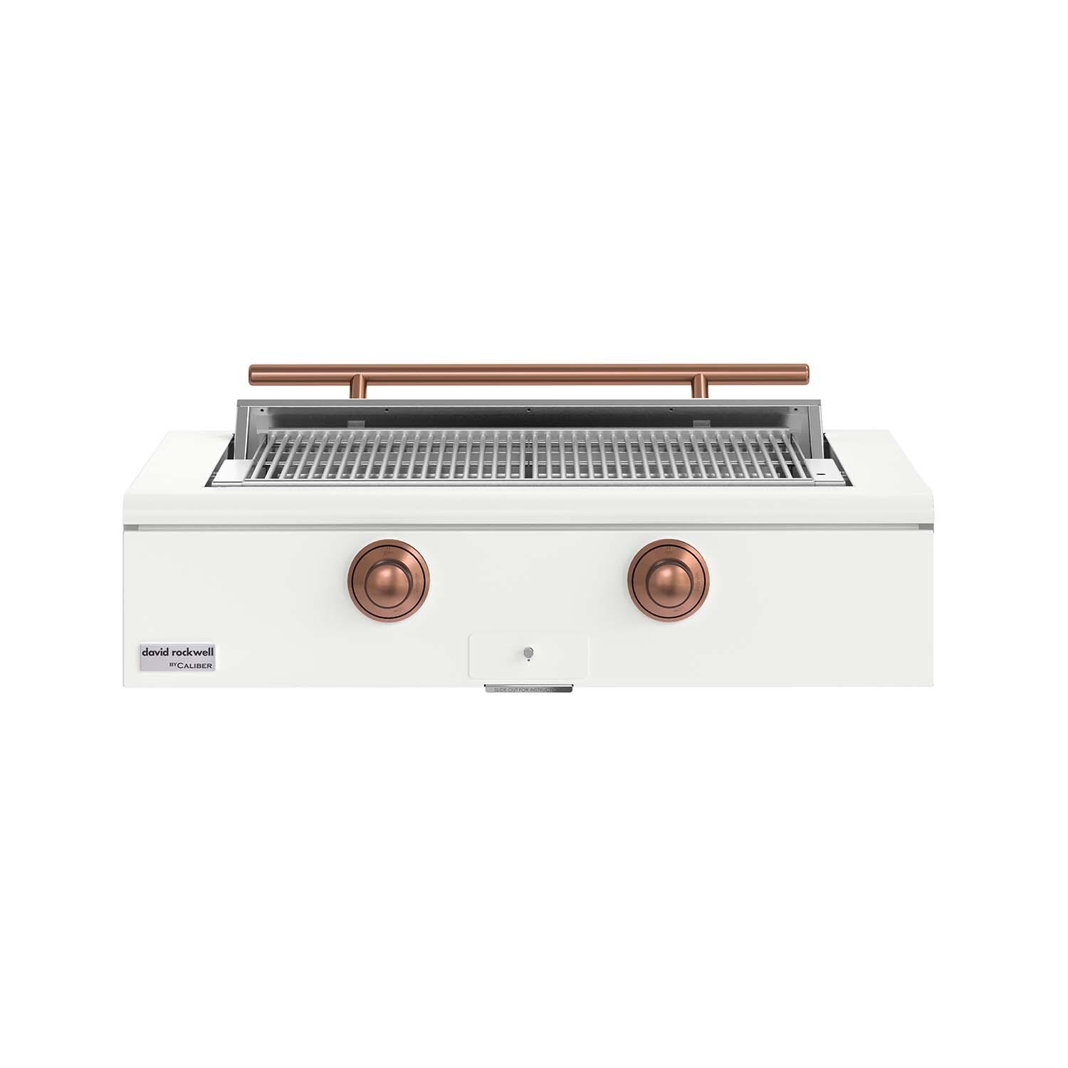 Caliber 42-in Natural Gas Built-In Rockwell Grill - Matte White w/ Copper Hardware - CRG-42BN00-A-030-H03