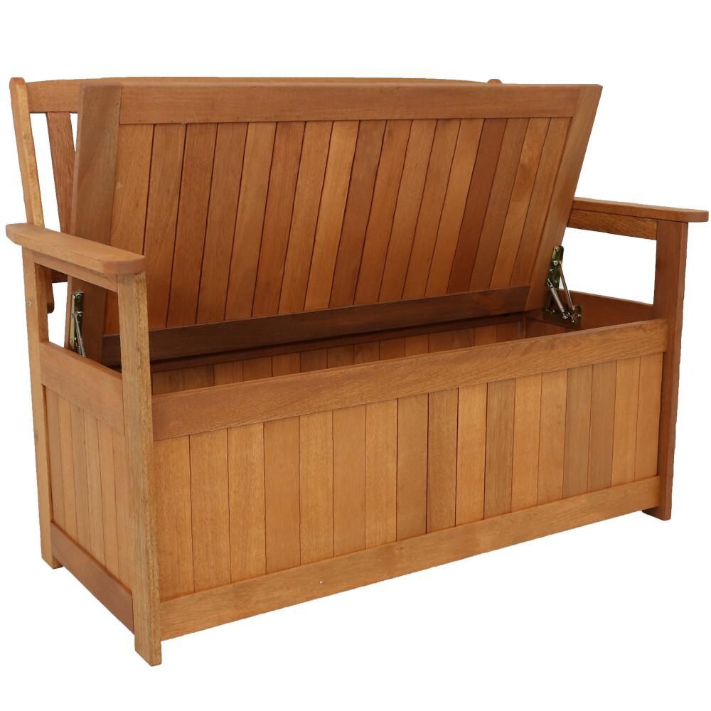Ultimate Patio Meranti Wood Outdoor Storage Bench - Open Storage thumbnail