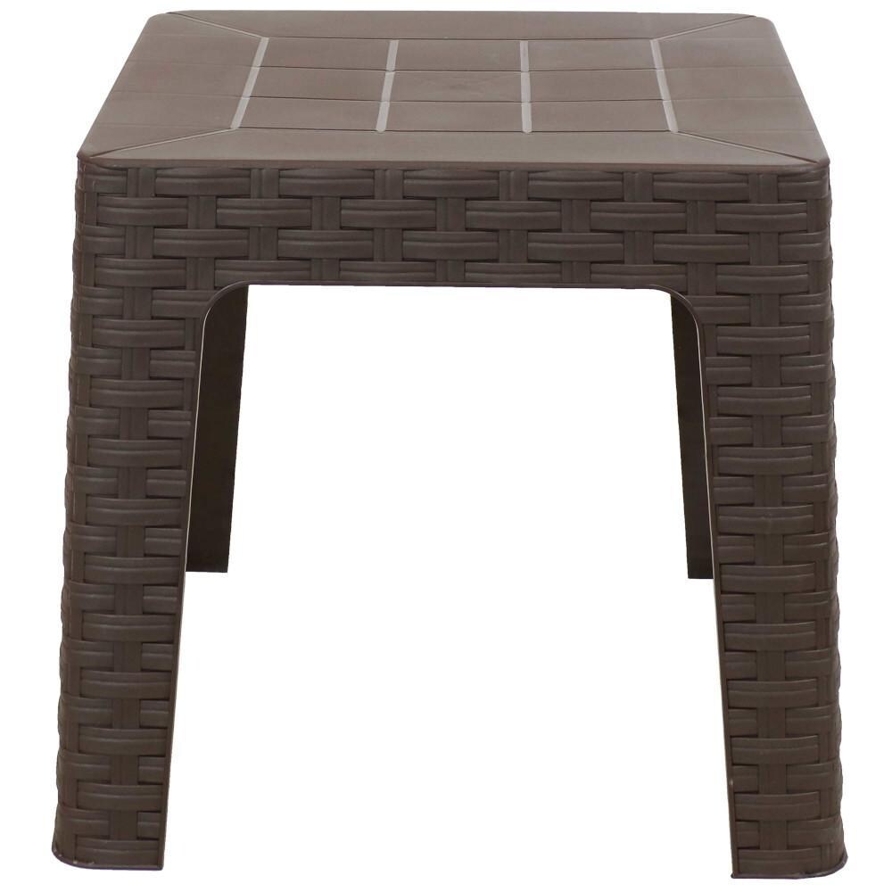 Ultimate Patio Brown 18-Inch Square Patio Side Table - Single Table Side View thumbnail
