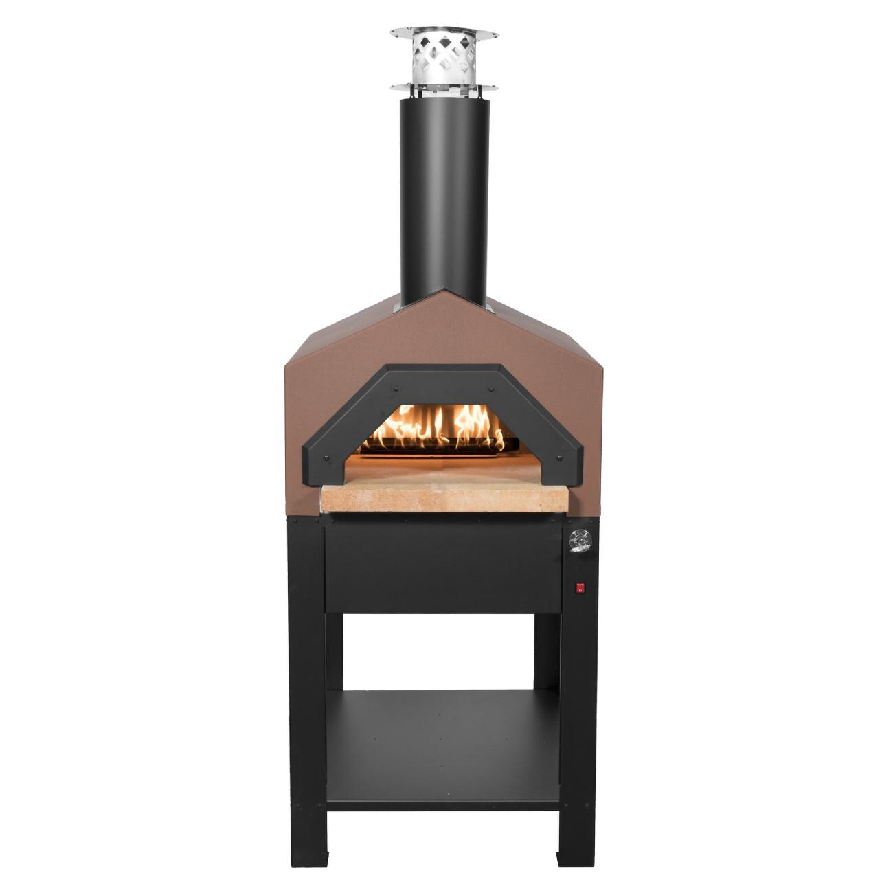 Chicago Brick Oven Americano Hybrid Residential Outdoor Pizza Oven On Stand - Natural Gas - Terra Cotta - CBO-O-STD-AMR-HYB-NG-TC