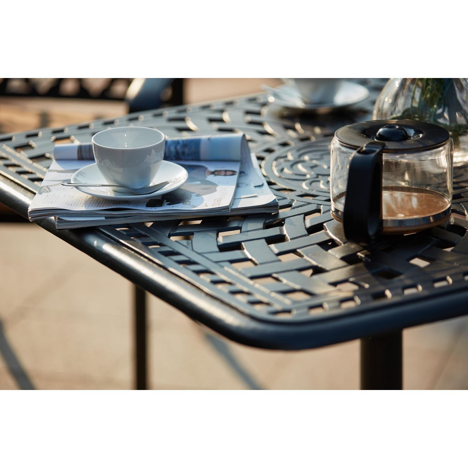 Darlee 201650-5PC-60I Madison Cast Aluminum 36 Inch Square Dining Table - Top Detail thumbnail