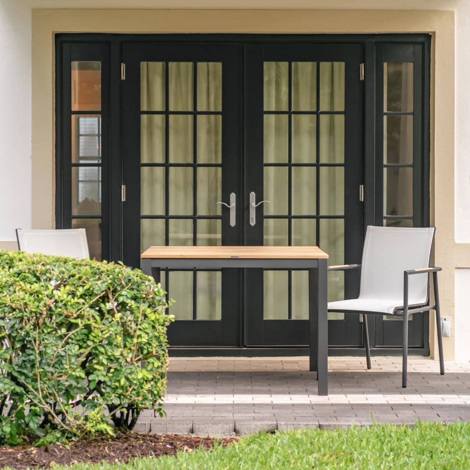 Teak + Table Barbados 40 Inch Square Dining Table in Asteroid - Lifestyle thumbnail