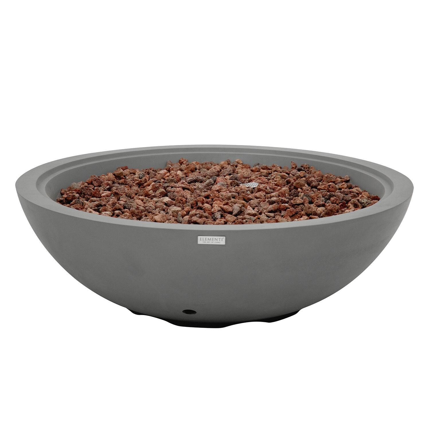 Elementi OFG420LG-NG Rose Bowl 48-in Natural Gas Concrete Fire Pit in Light Grey - Display - White Background thumbnail
