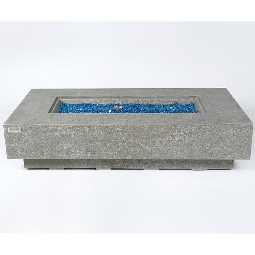 Elementi Riviera OFG415LG-NG 60-Inch Natural Gas Light Gray Fire Pit Table - Front View Unlit thumbnail