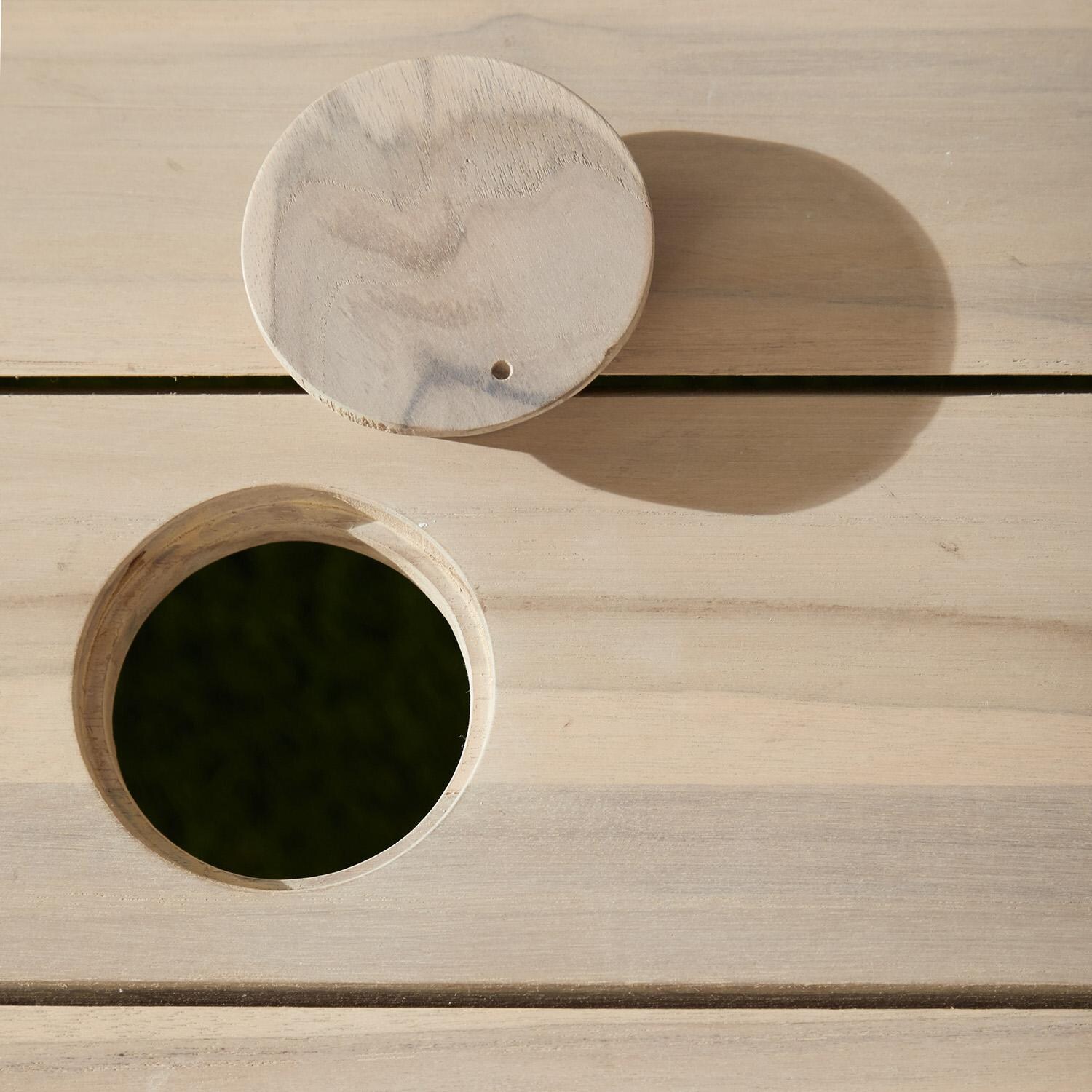 Gray Teak Dining Table By Lakeview - Umbrella Hole thumbnail