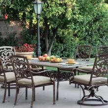 Darlee Santa Barbara 7 Piece Cast Aluminum Patio Dining Set With Rectangular Table - Antique Bronze image